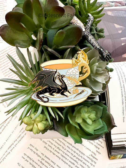 LIMITED EDITION Tea Cup #3 Enamel Gold Metal Pin