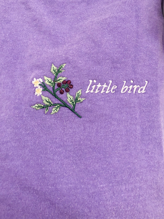 Embroidered Little Bird Comfort Colors T-shirt