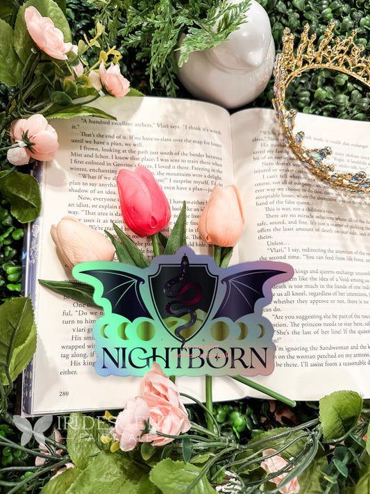 Nightborn Holographic Sticker - Carissa Broadbent, Crowns of Nyaxia