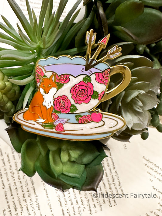 LIMITED EDITION Tea Cup #1 Enamel Gold Metal Pin