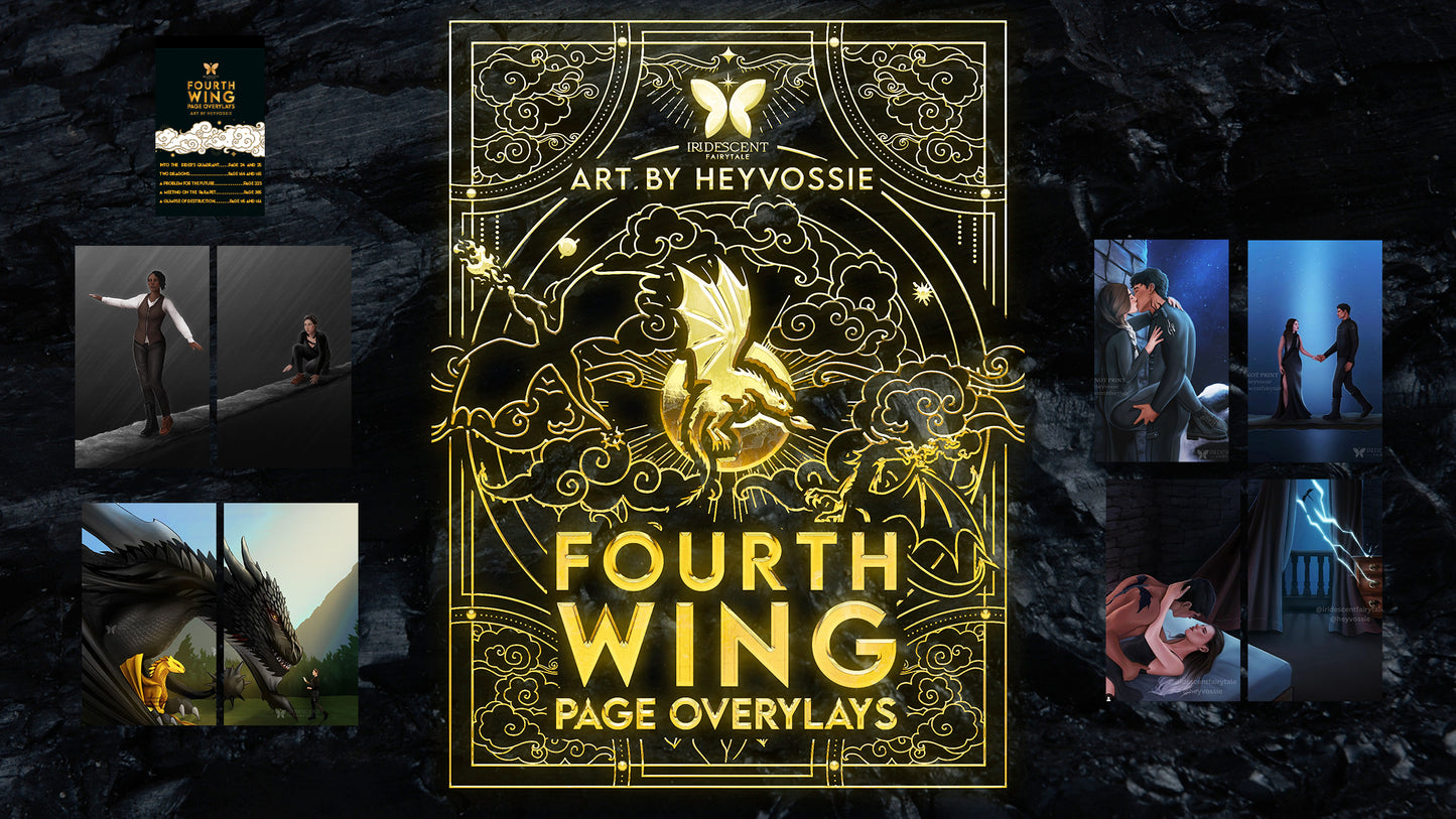 PREORDER Fourth Wing 9 Page Overlay Set - Officially Licensed The Empyrean Merchandise