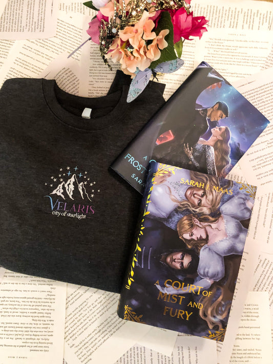 Embroidered Unisex Bella Canvas Shirt Velaris City of Starlight (A Court of Thorns and Roses) Sarah J. Maas Licensed