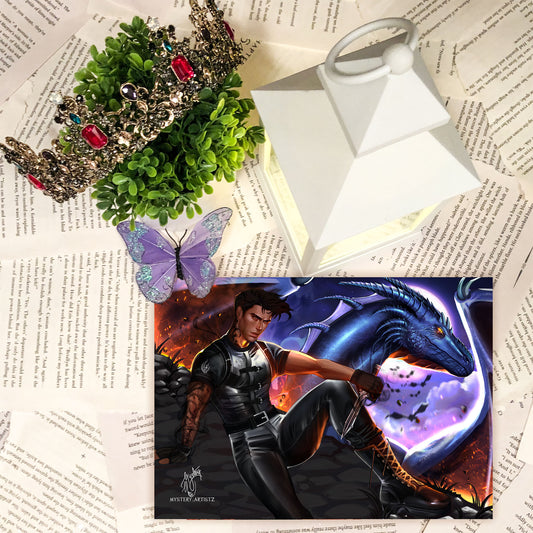 Sgaeyl and Xaden 5 x 7 Art Print - Officially Licensed The Empyrean Merchandise